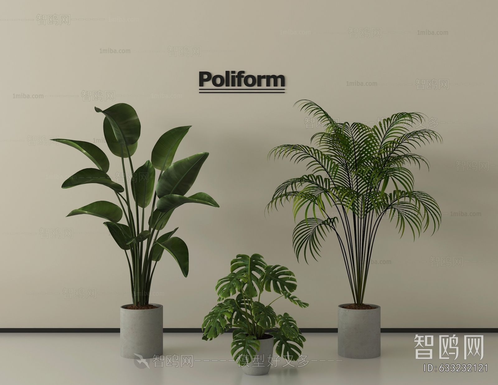 Modern Ground Green Plant Potted Plants