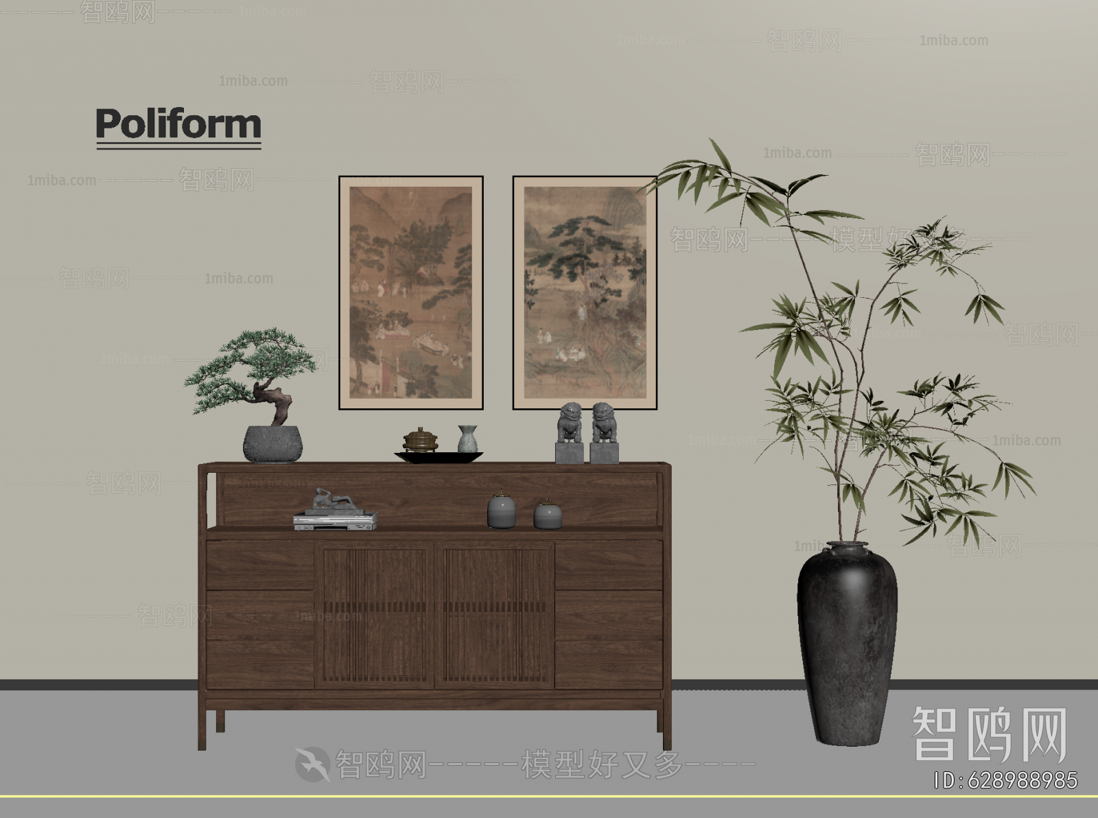 New Chinese Style Entrance Cabinet