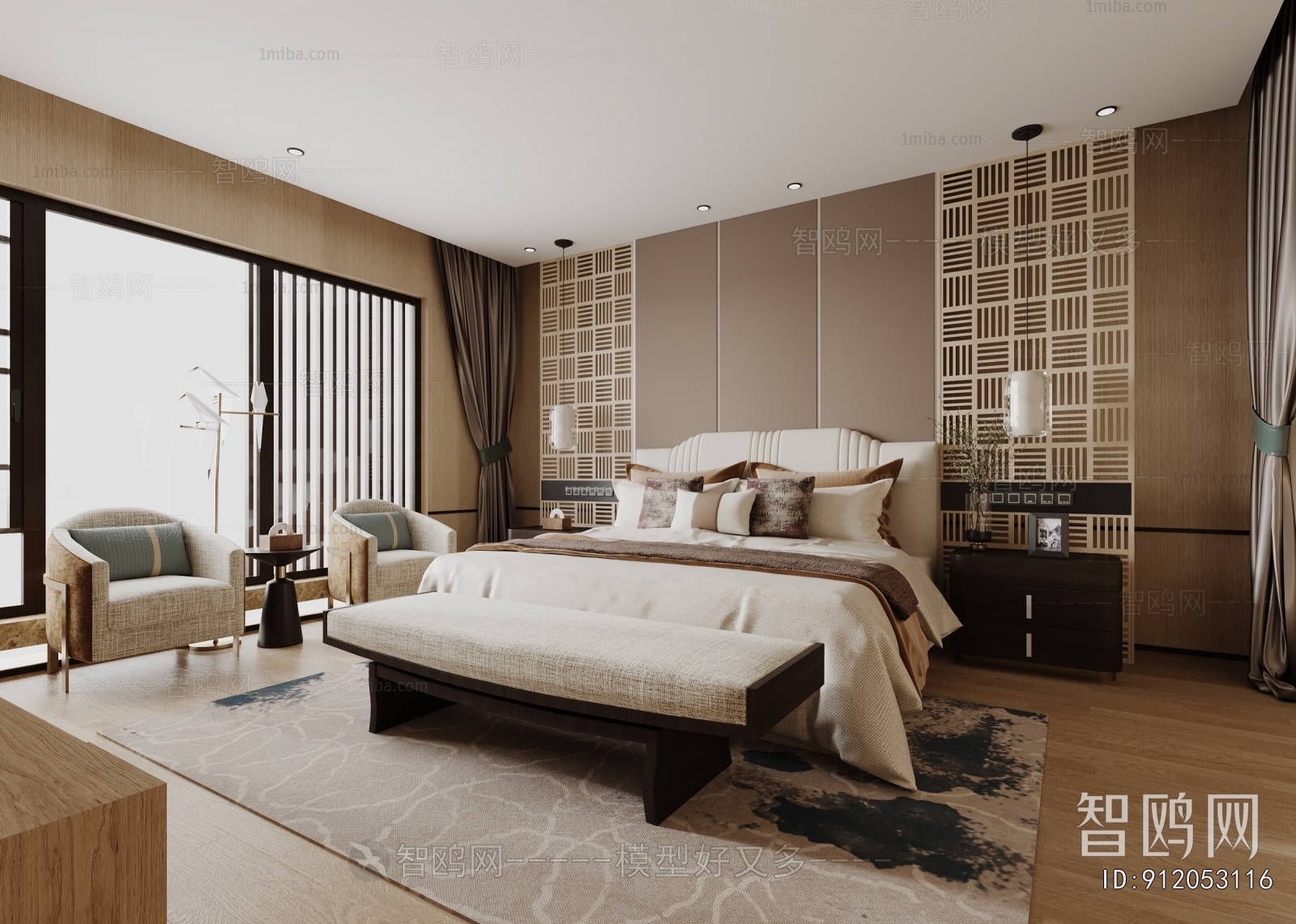New Chinese Style Bedroom
