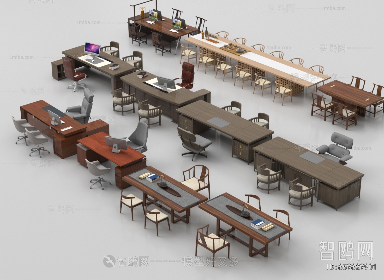 New Chinese Style Office Desk And Chair