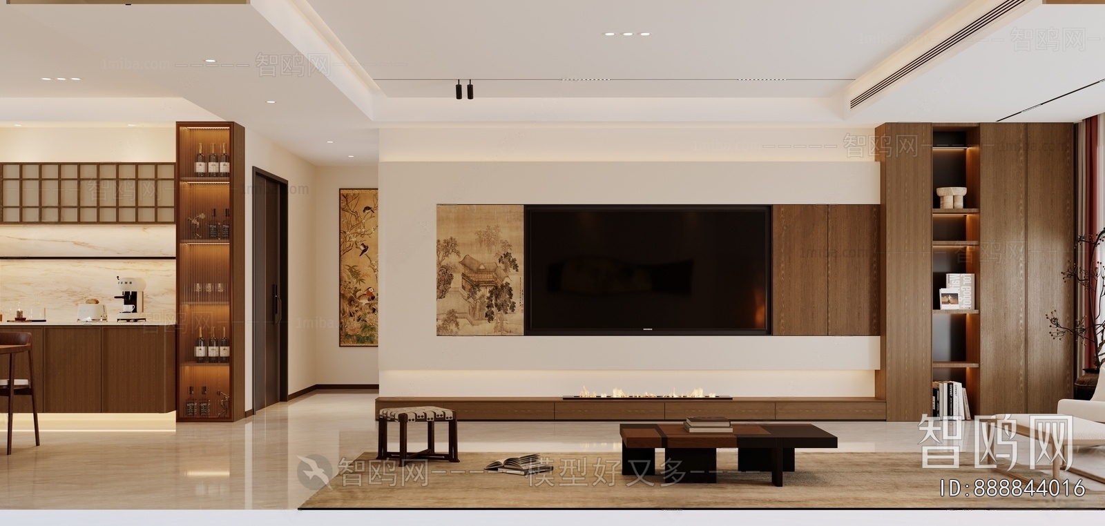 New Chinese Style A Living Room