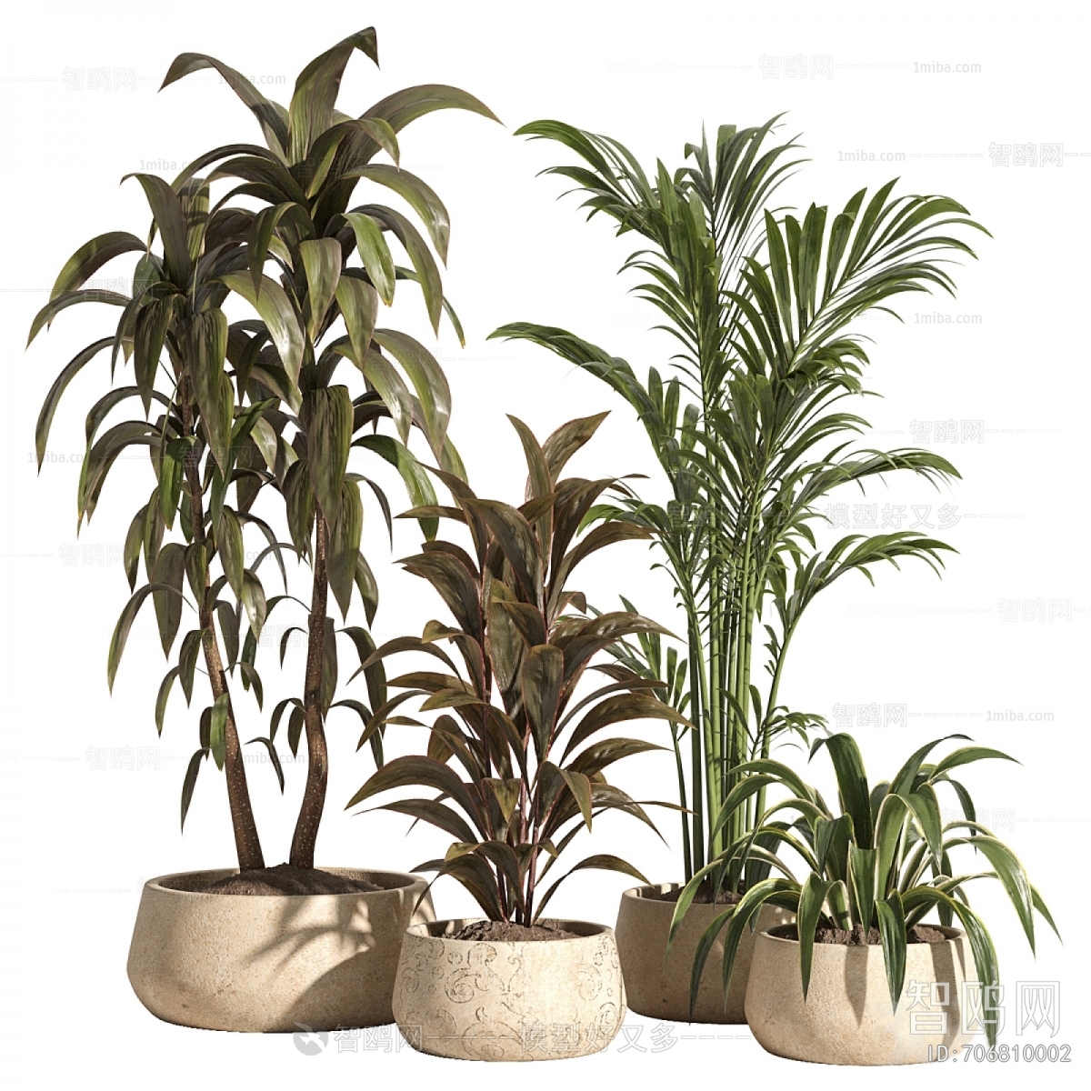 Modern Ground Green Plant Potted Plants