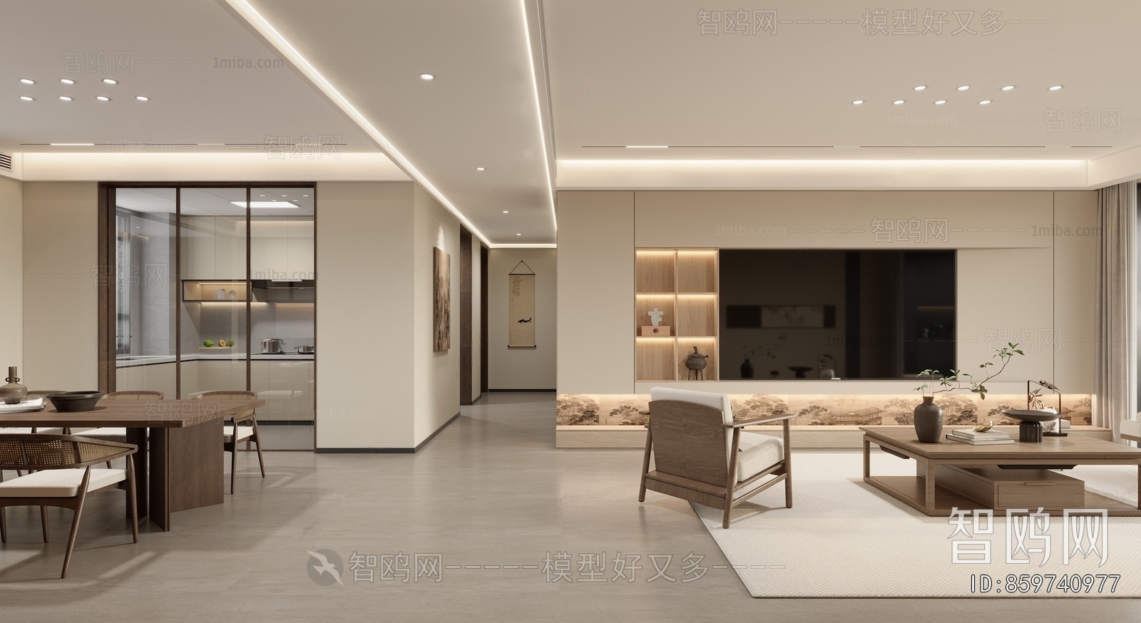 New Chinese Style A Living Room