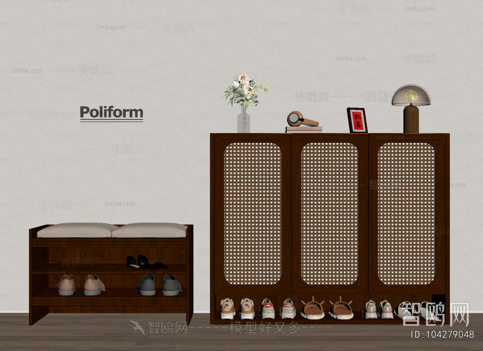 Wabi-sabi Style Shoe Cabinet