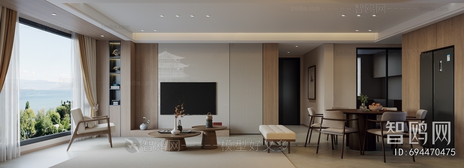 New Chinese Style A Living Room