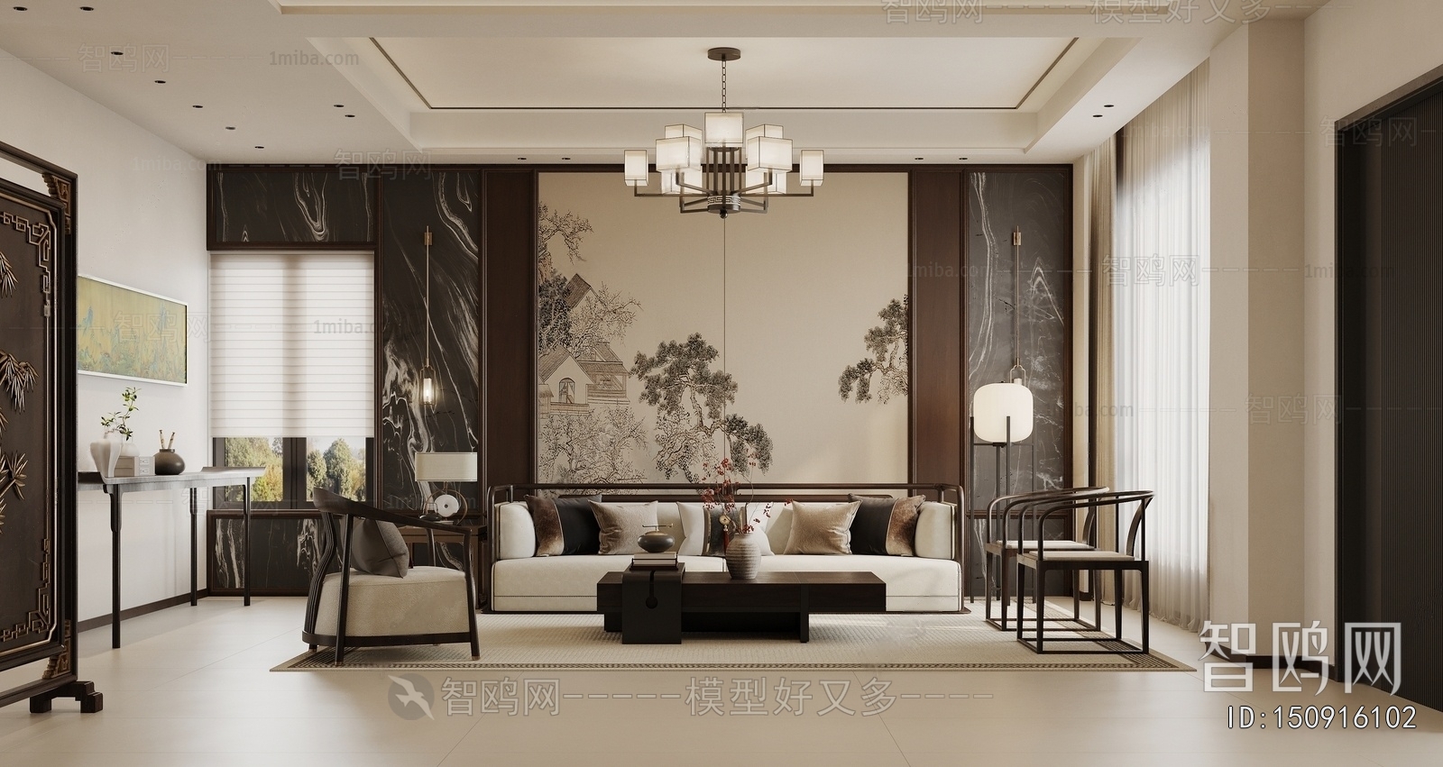 New Chinese Style A Living Room