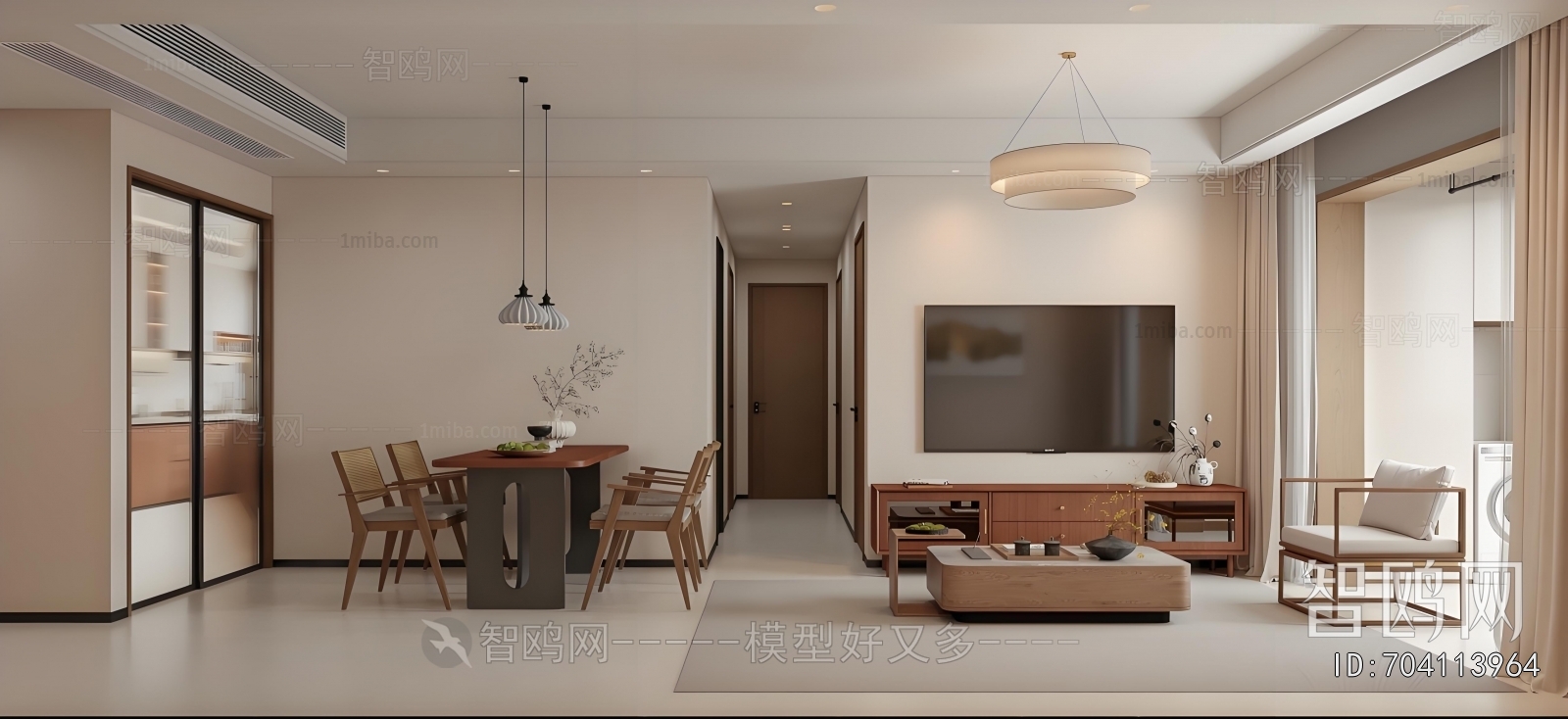 New Chinese Style A Living Room