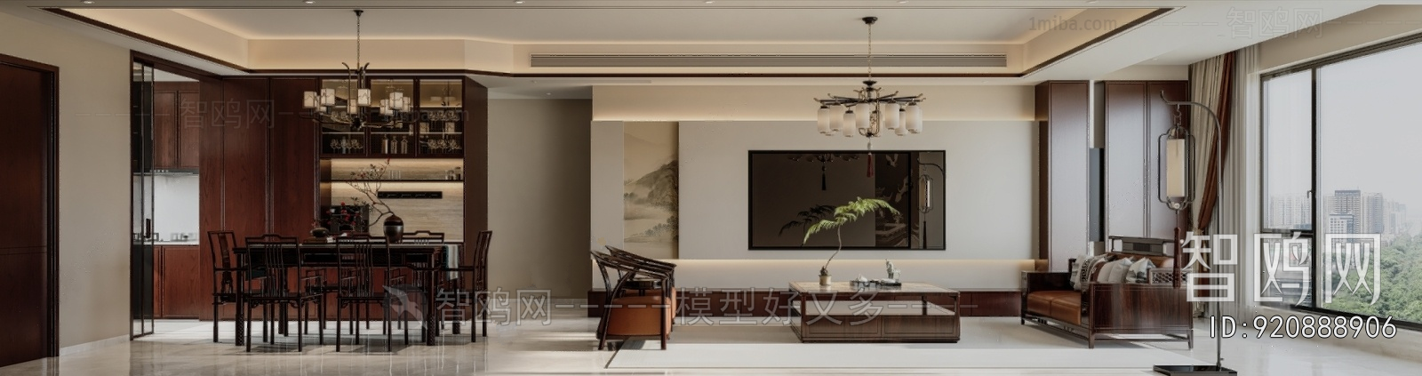 New Chinese Style A Living Room