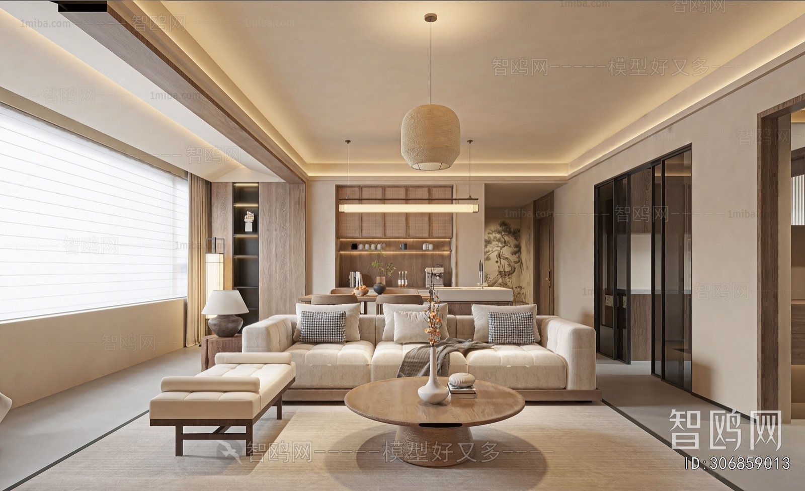 New Chinese Style A Living Room