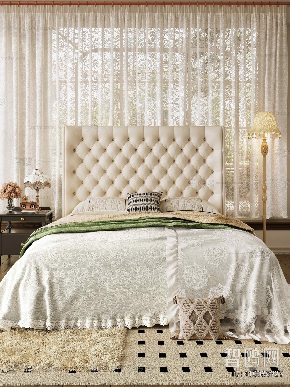 Simple European Style Double Bed