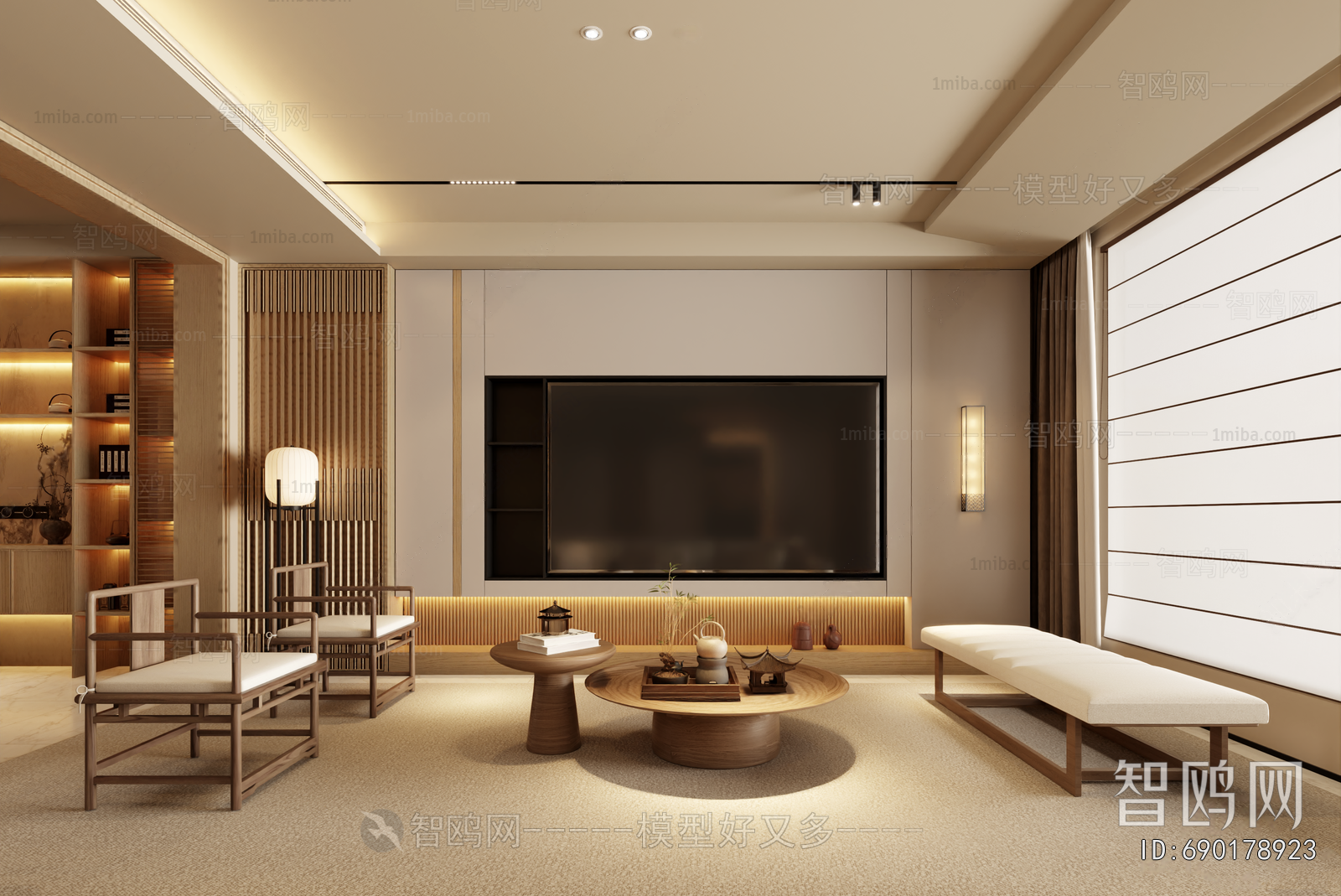 New Chinese Style A Living Room