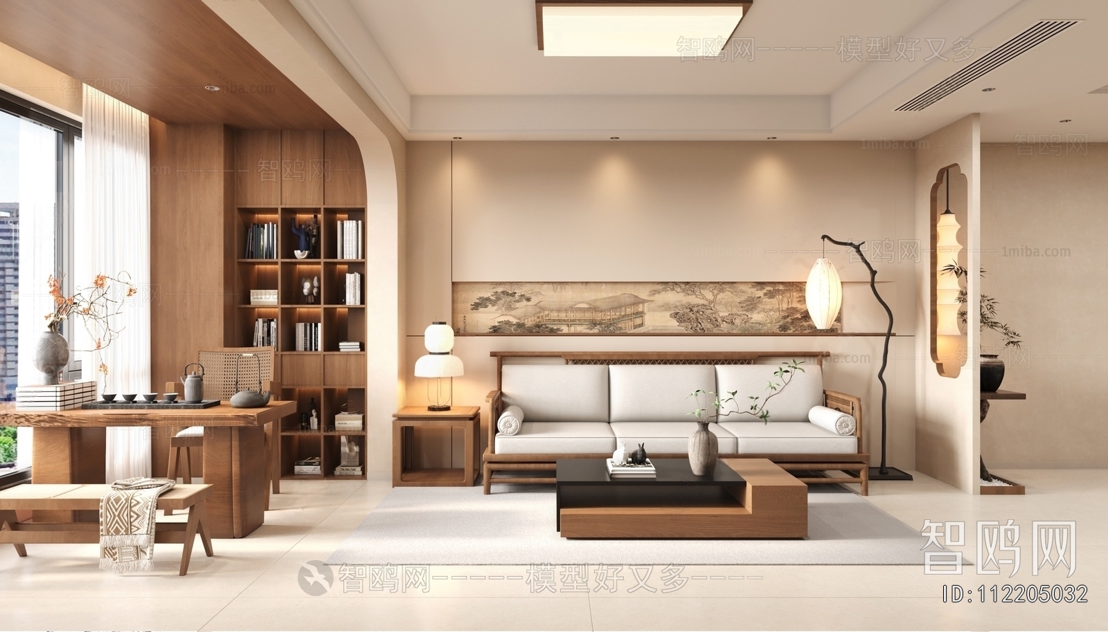 New Chinese Style A Living Room