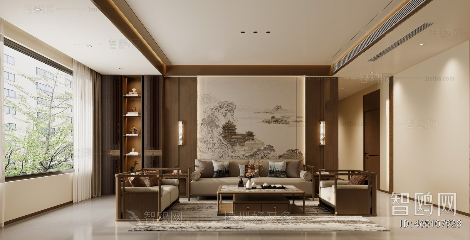 New Chinese Style A Living Room