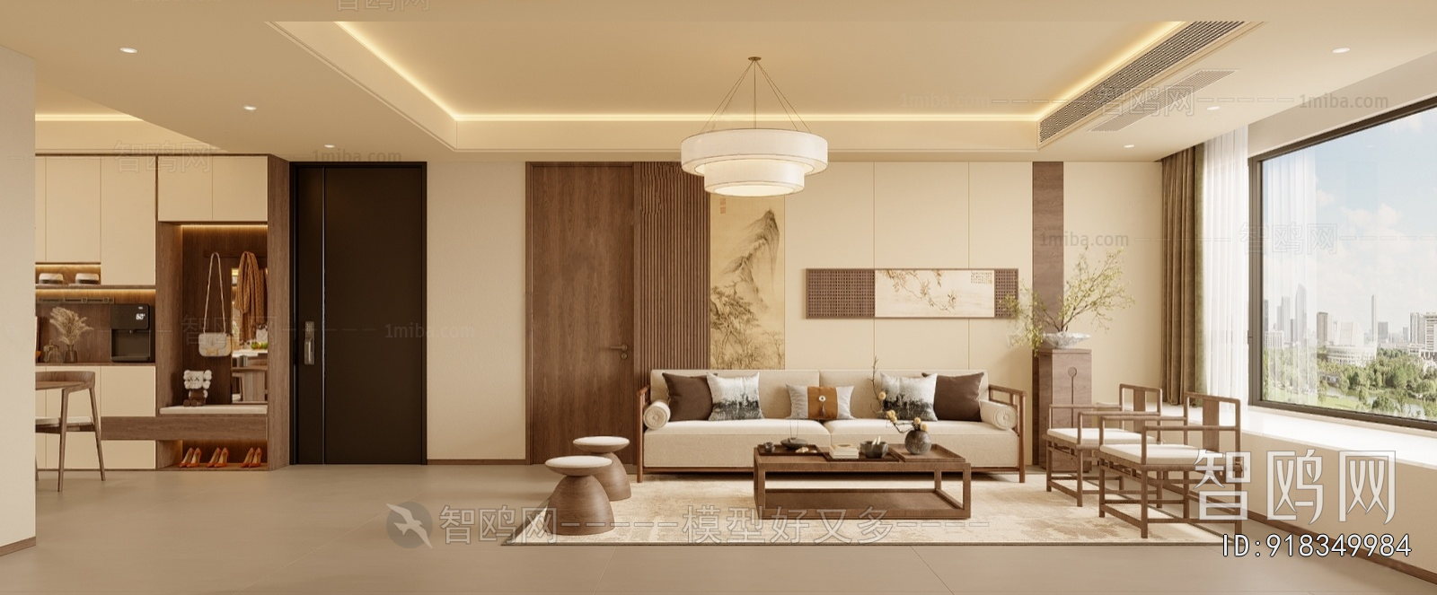 New Chinese Style A Living Room