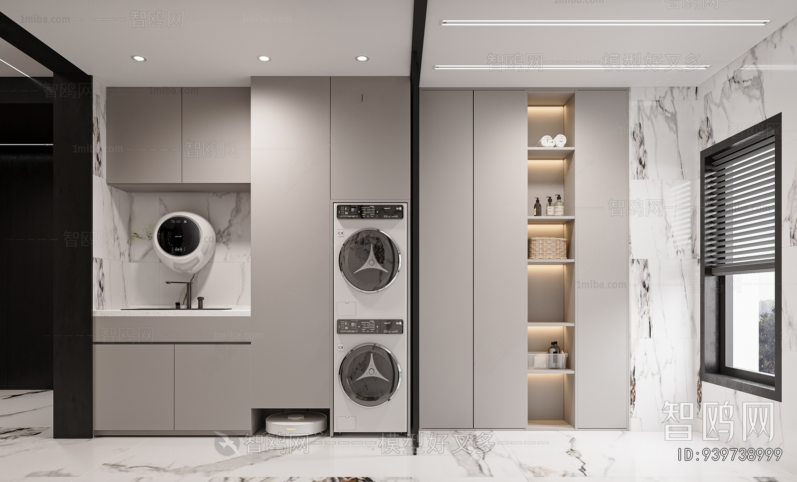 Modern Balcony Laundry Room