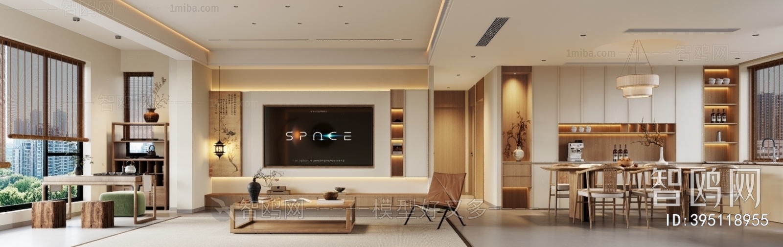 New Chinese Style A Living Room