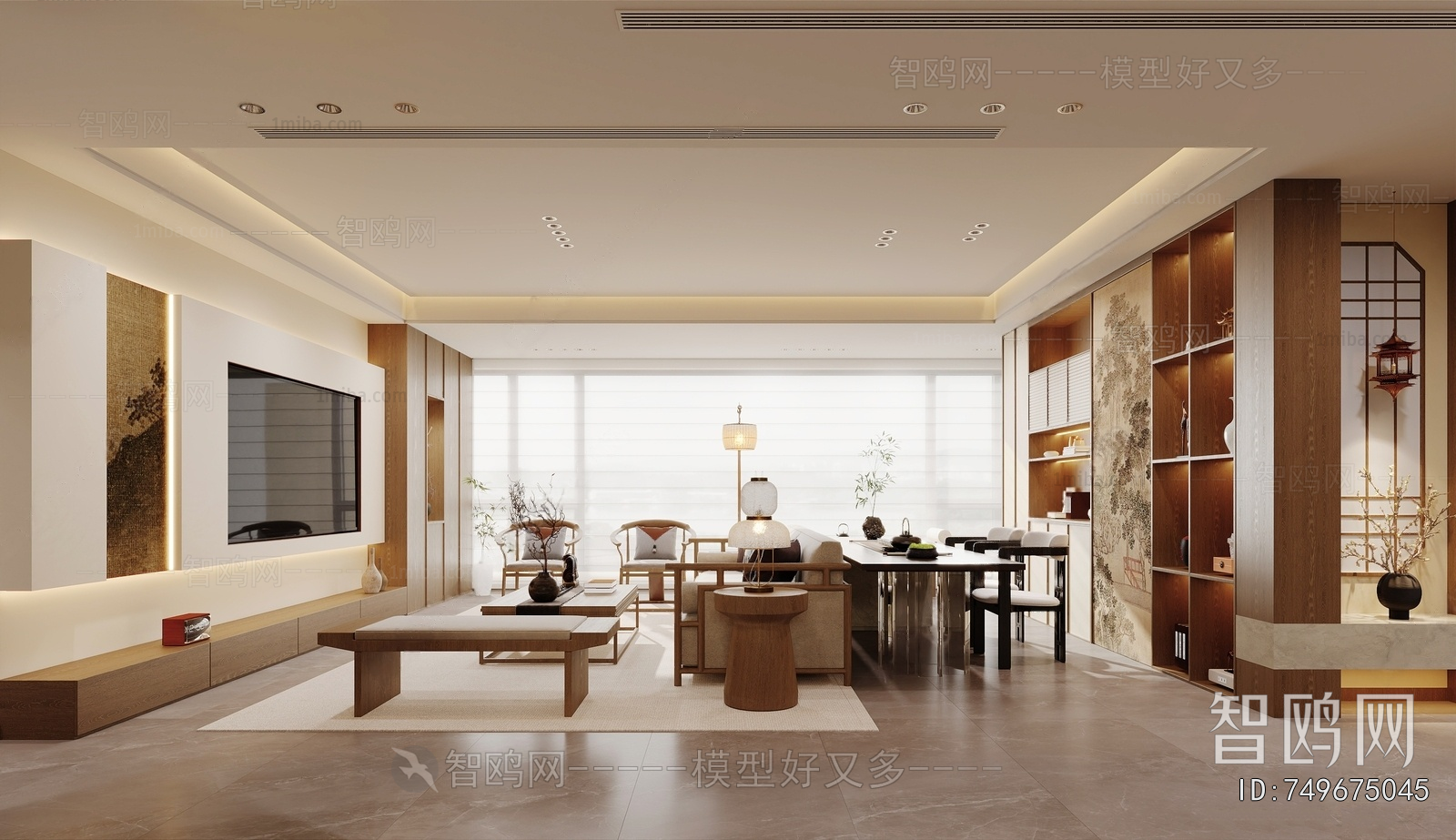 New Chinese Style A Living Room