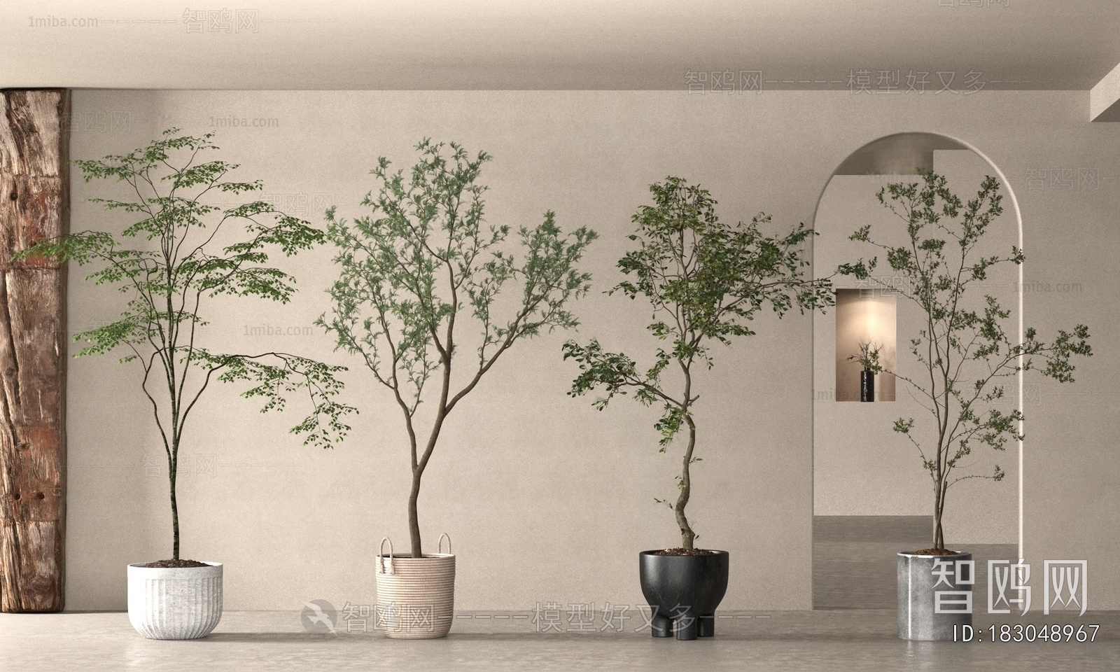 Modern Ground Green Plant Potted Plants