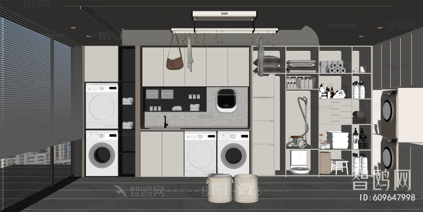 Modern Balcony Laundry Room