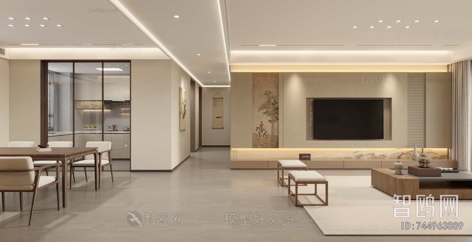 New Chinese Style A Living Room