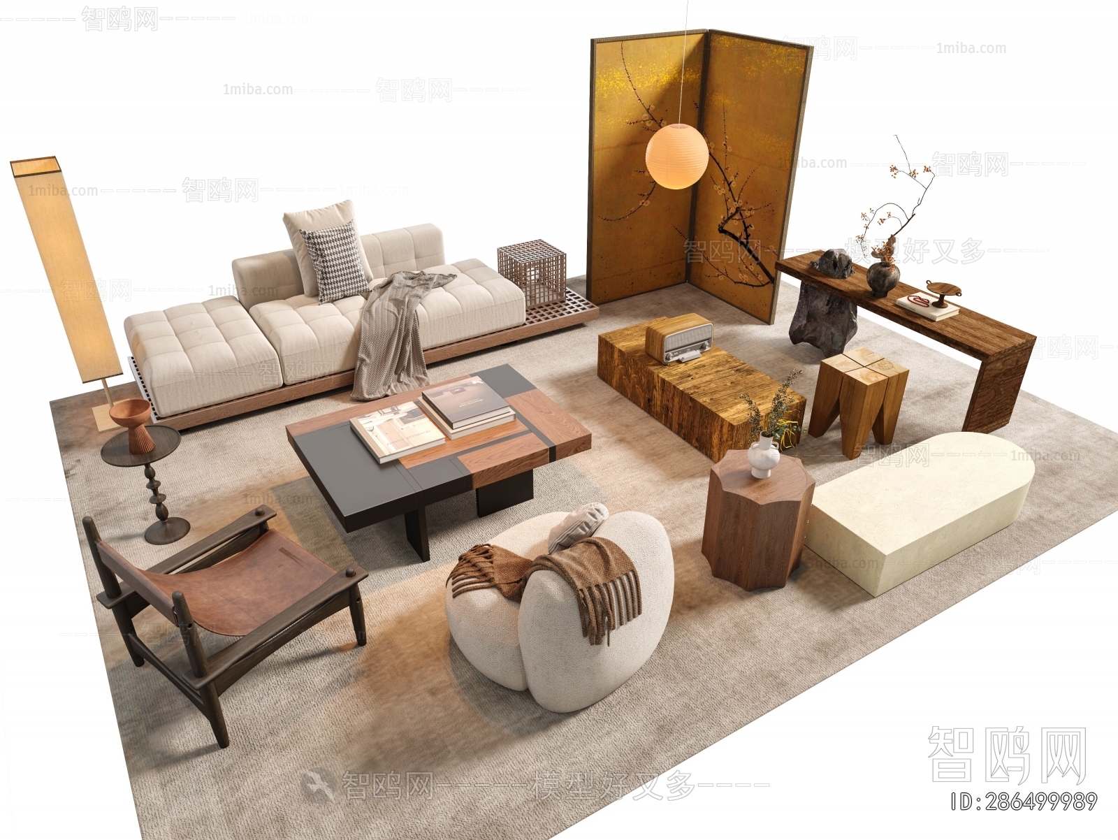 Wabi-sabi Style Sofa Combination