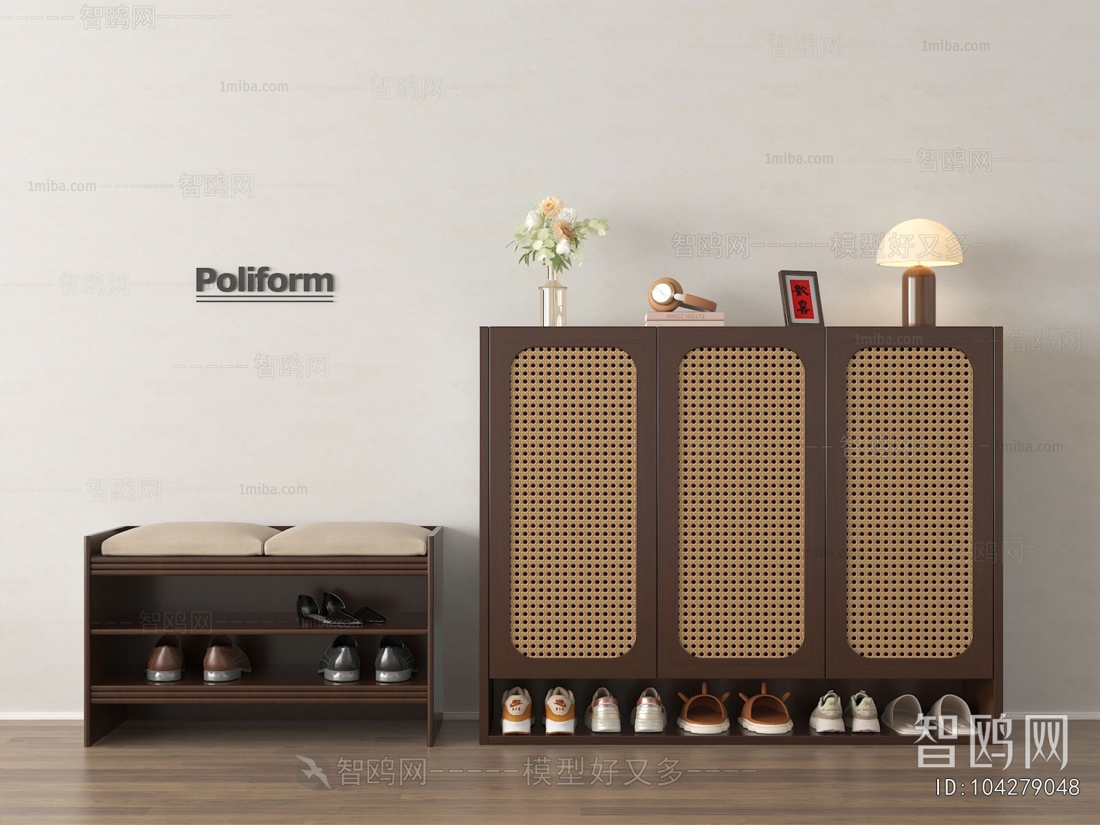 Wabi-sabi Style Shoe Cabinet