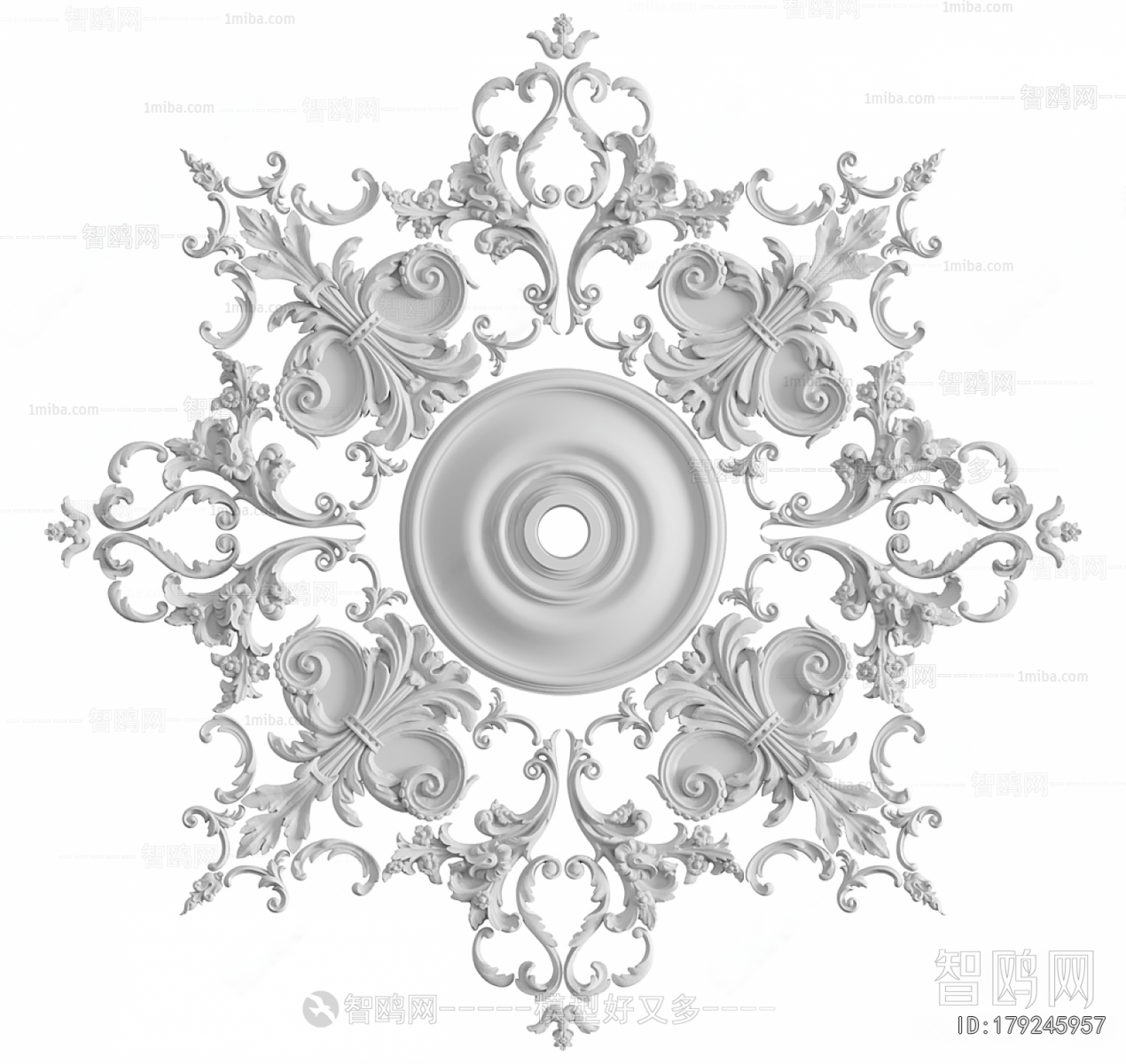 European Style Plaster Carved Top Plate