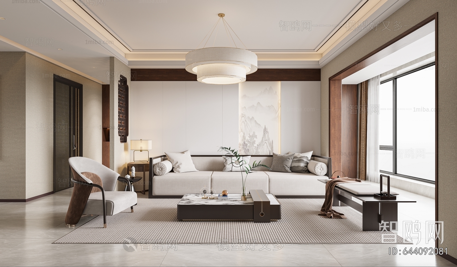 New Chinese Style A Living Room