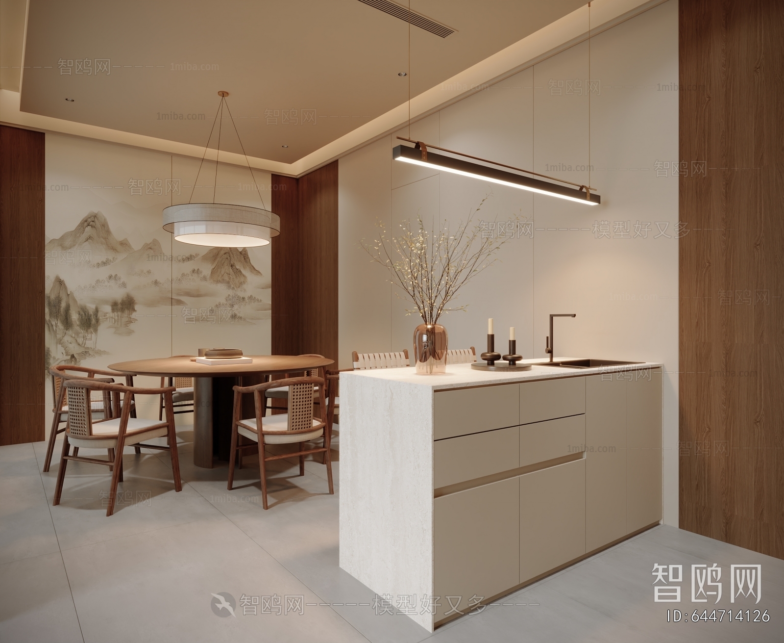 New Chinese Style A Living Room