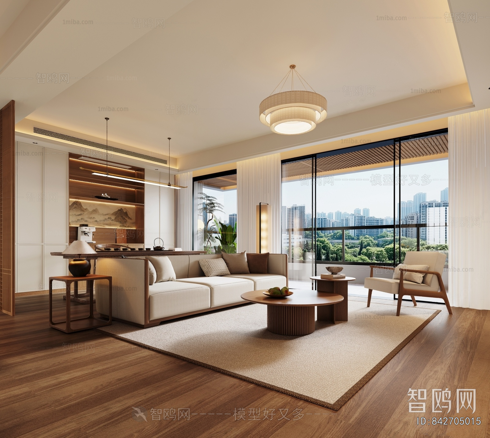 New Chinese Style A Living Room