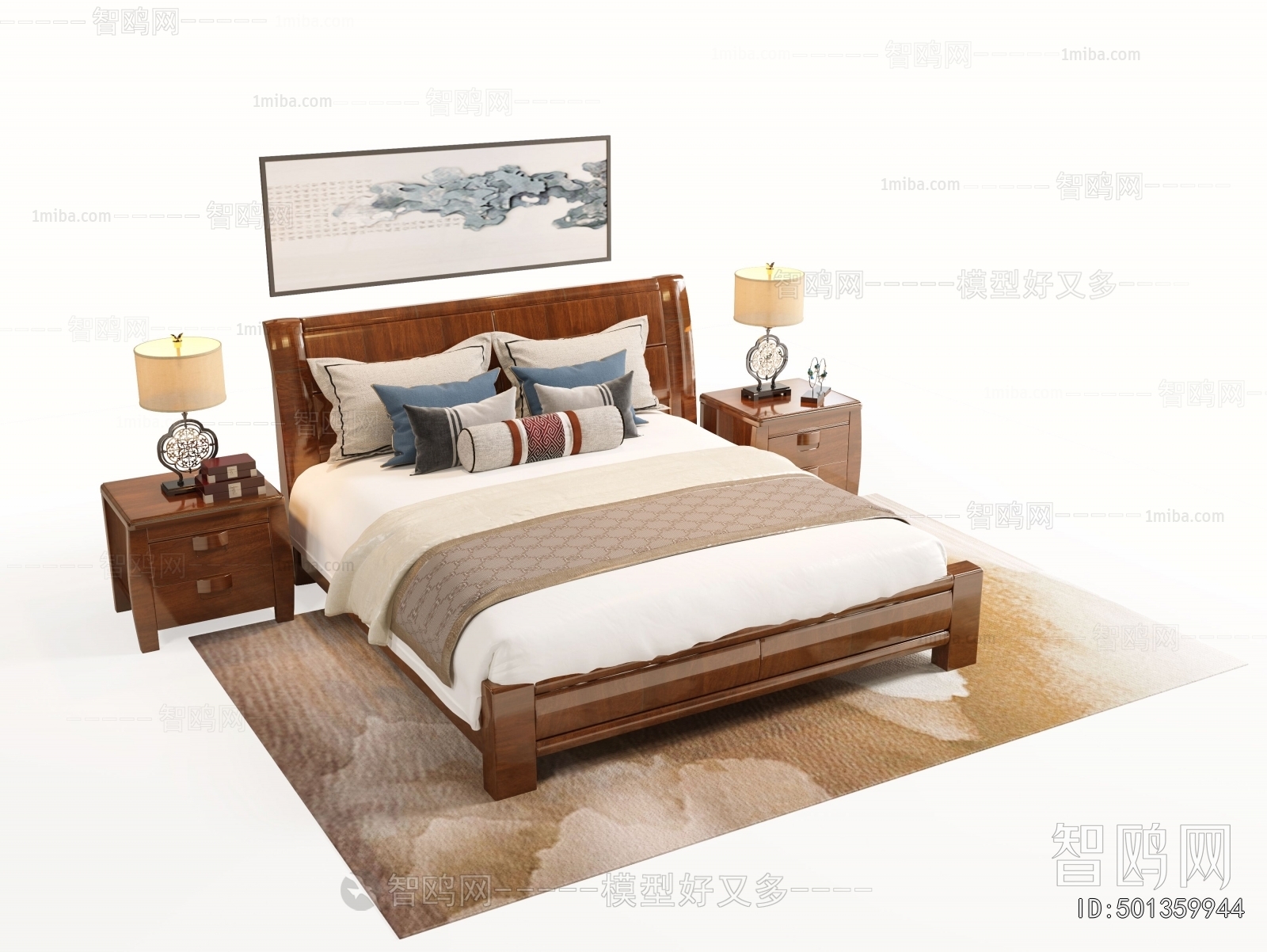 New Chinese Style Double Bed
