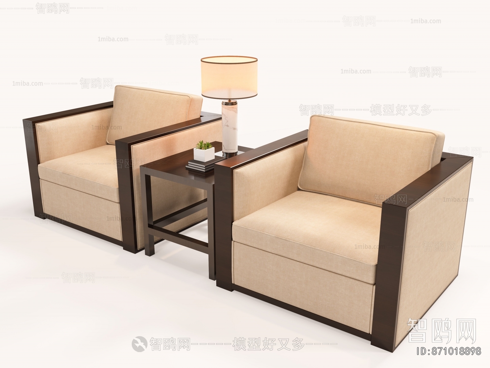 New Chinese Style Single Sofa