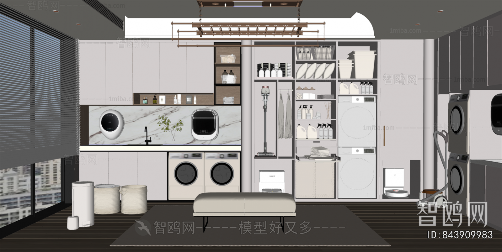 Modern Balcony Laundry Room