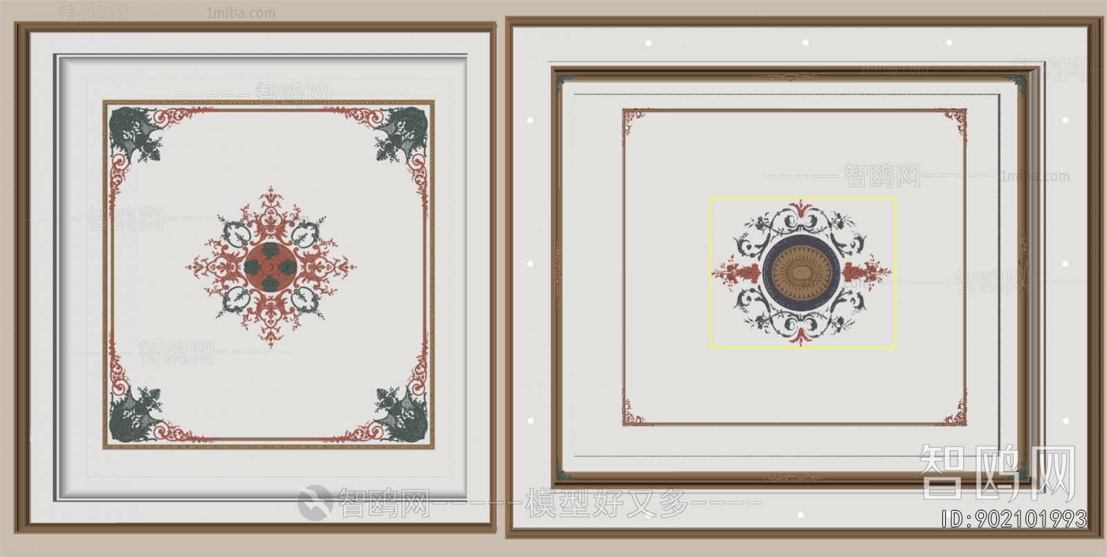 French Style Plaster Carved Top Plate