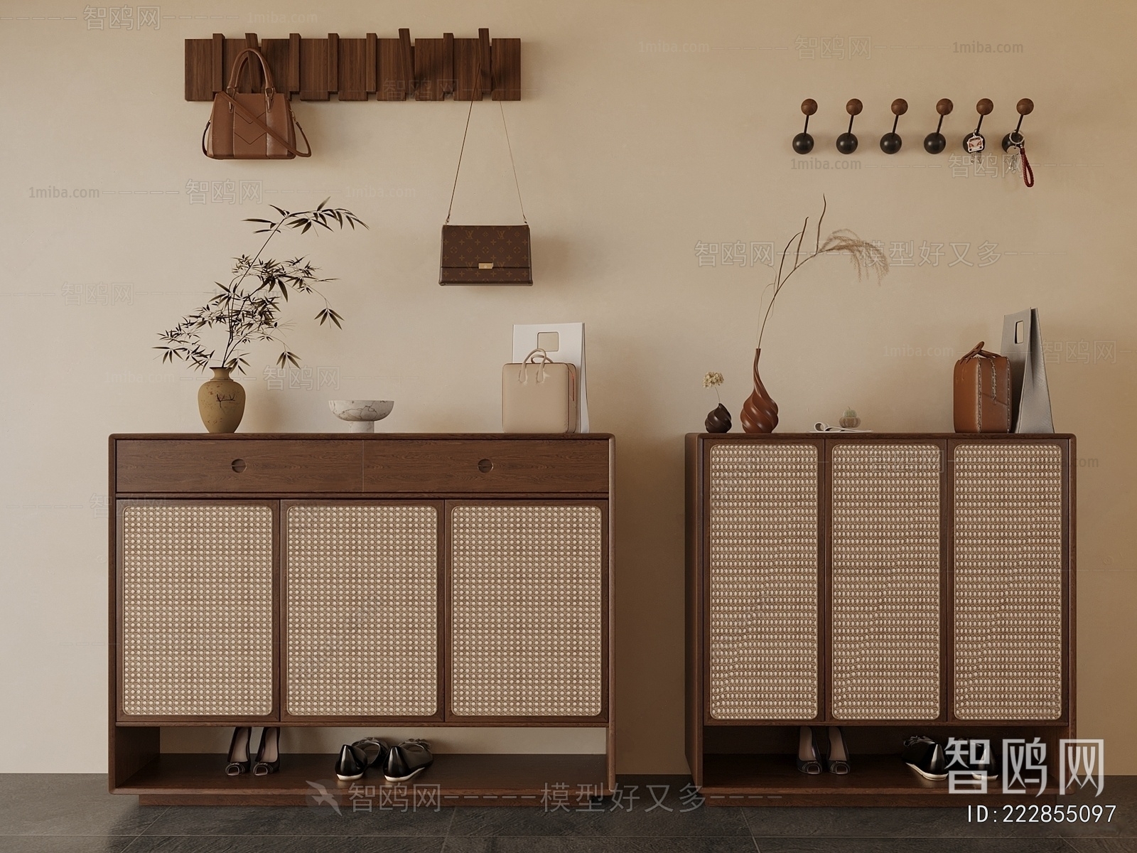 Wabi-sabi Style Shoe Cabinet