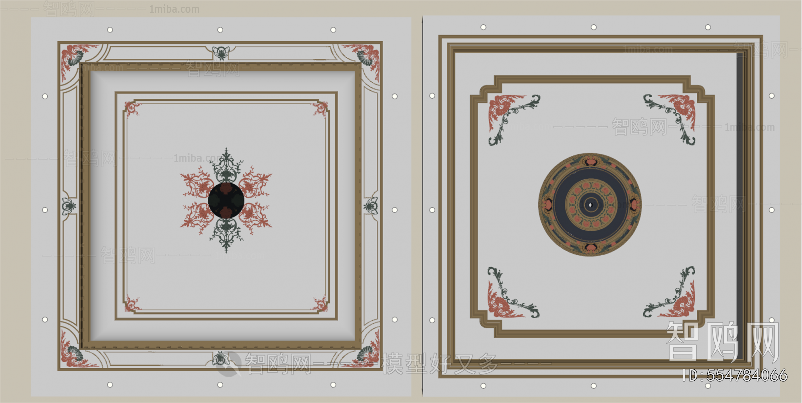 French Style Plaster Carved Top Plate