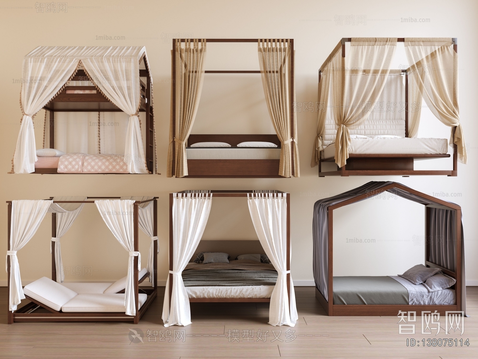 Wabi-sabi Style Double Bed