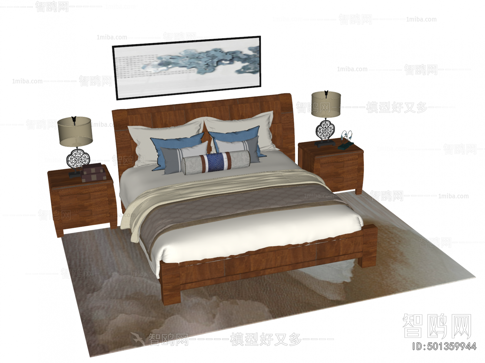 New Chinese Style Double Bed