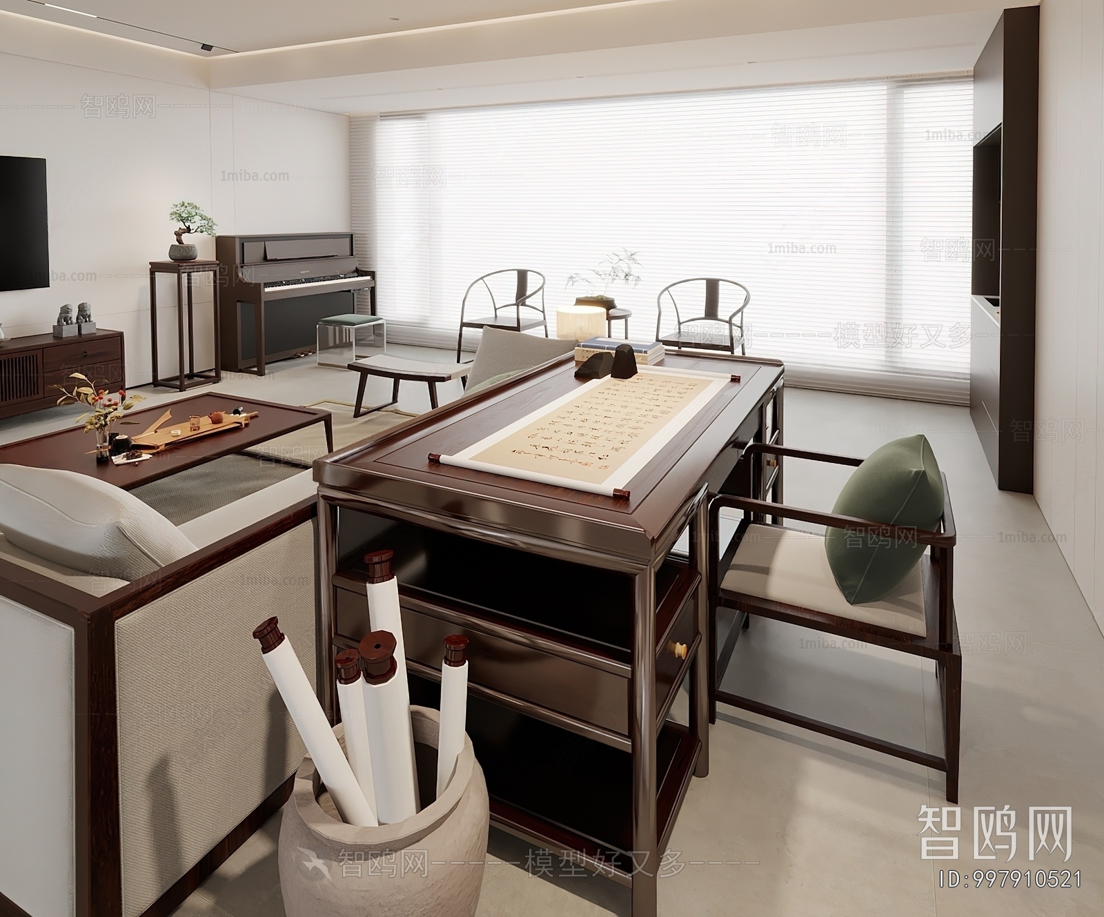 New Chinese Style A Living Room