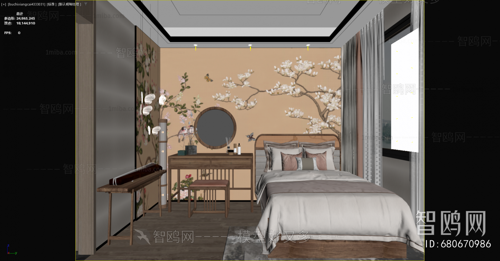 New Chinese Style Bedroom