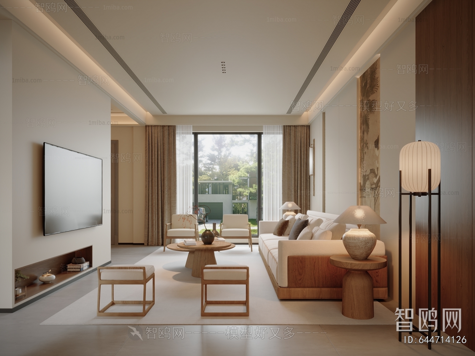 New Chinese Style A Living Room