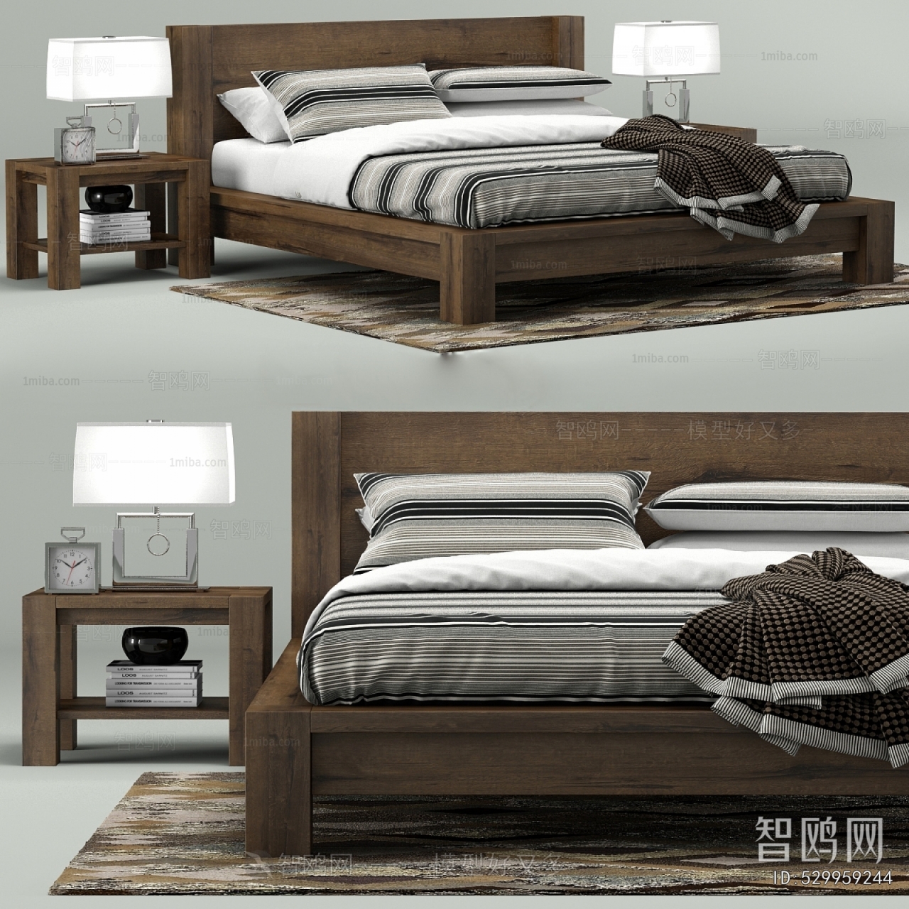 Wabi-sabi Style Double Bed