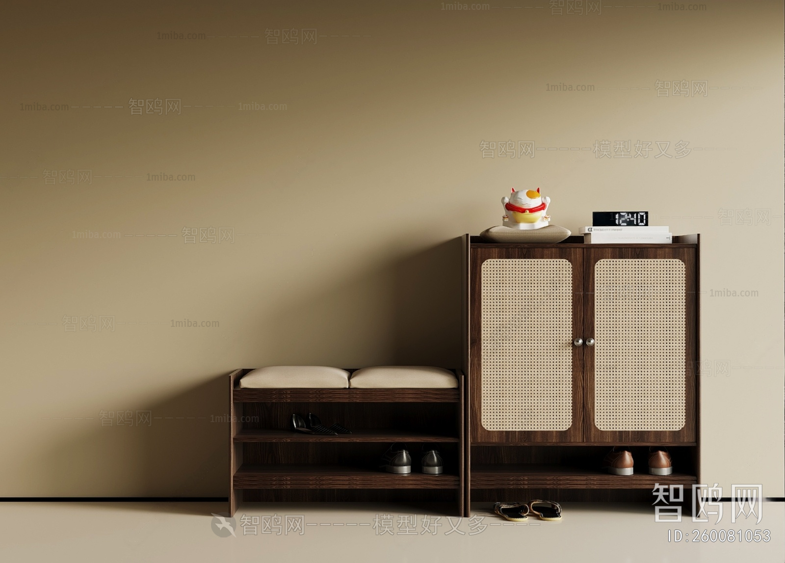 Wabi-sabi Style Shoe Cabinet