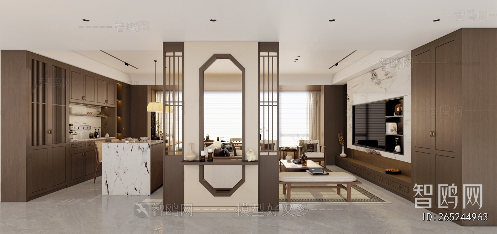 New Chinese Style A Living Room