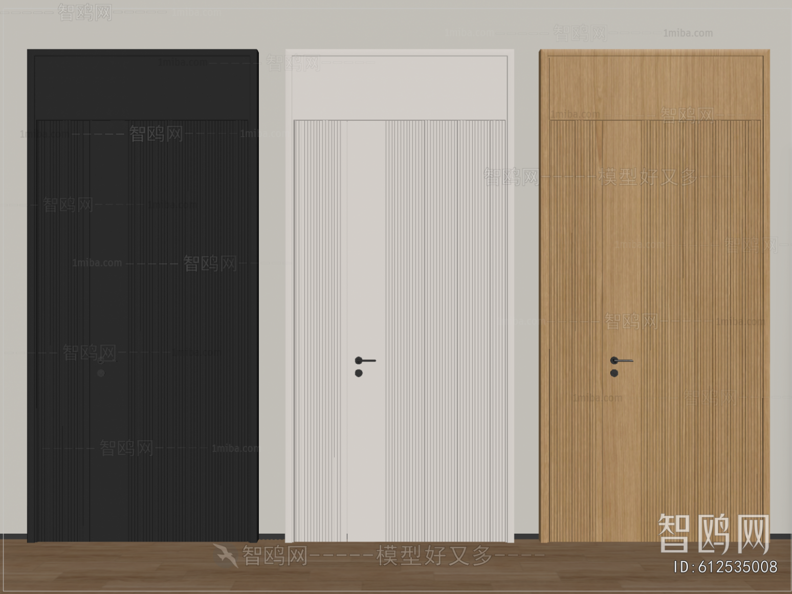 Modern Unequal Double Door