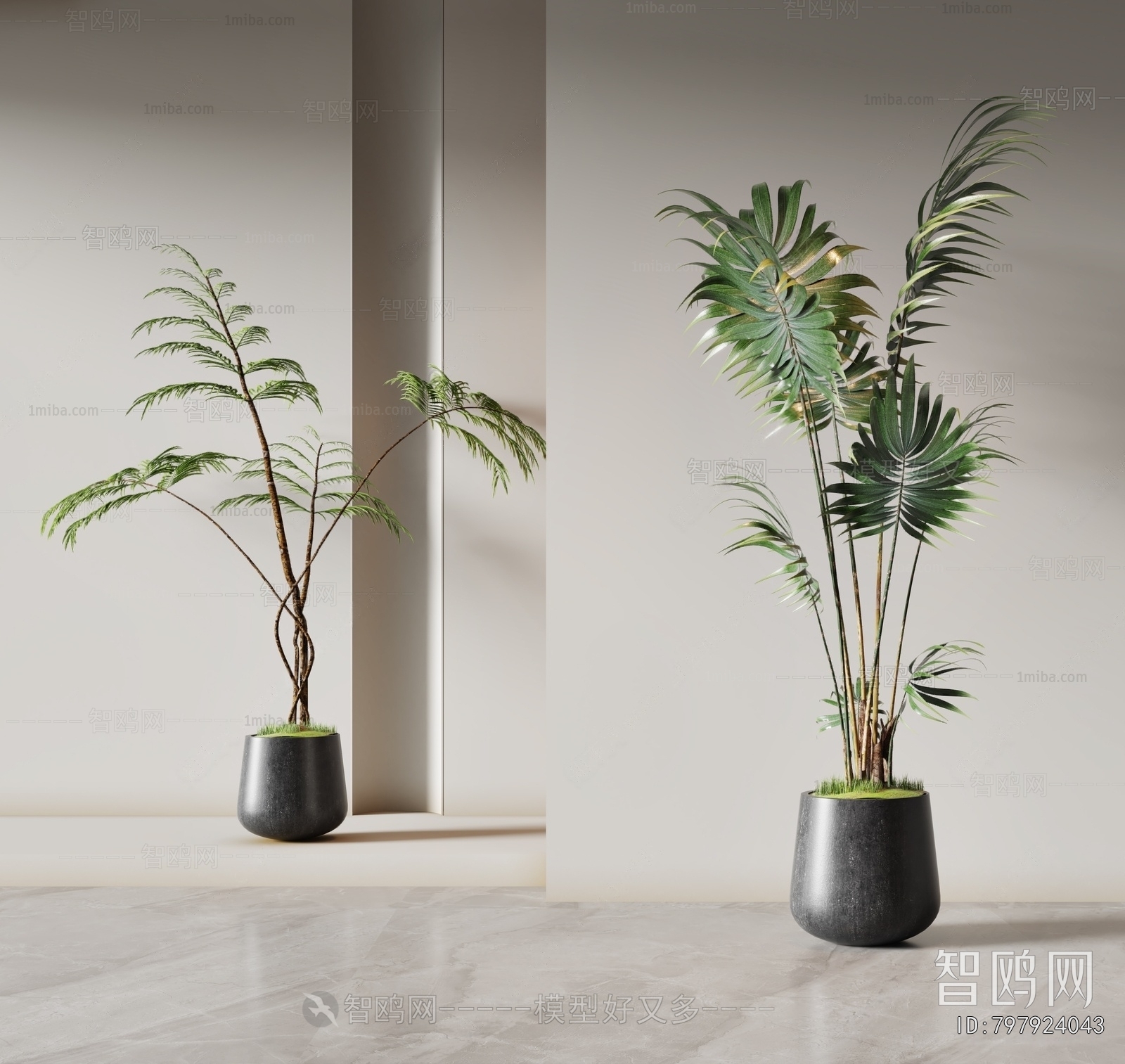 Modern Ground Green Plant Potted Plants