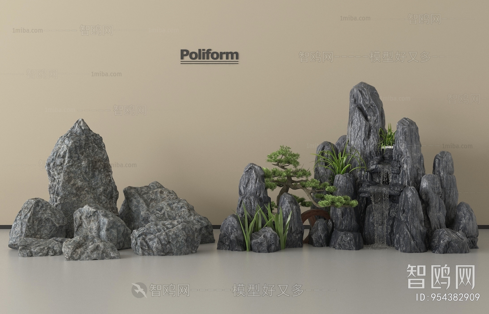 New Chinese Style Rockery Waterscape