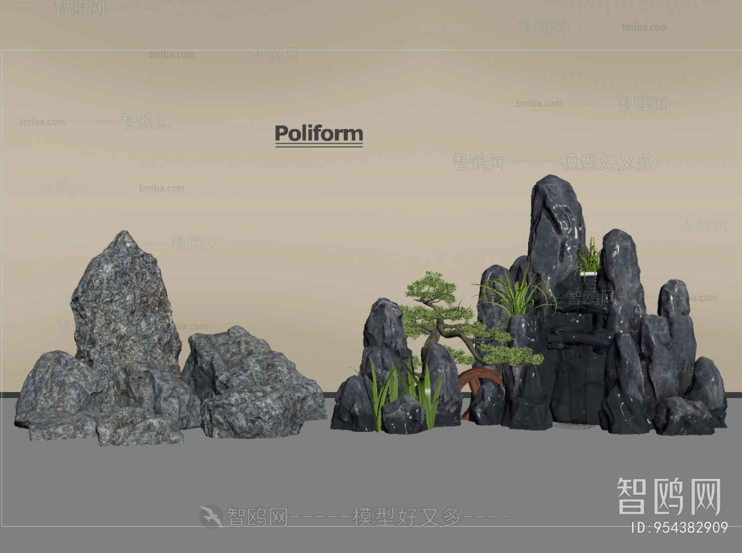 New Chinese Style Rockery Waterscape