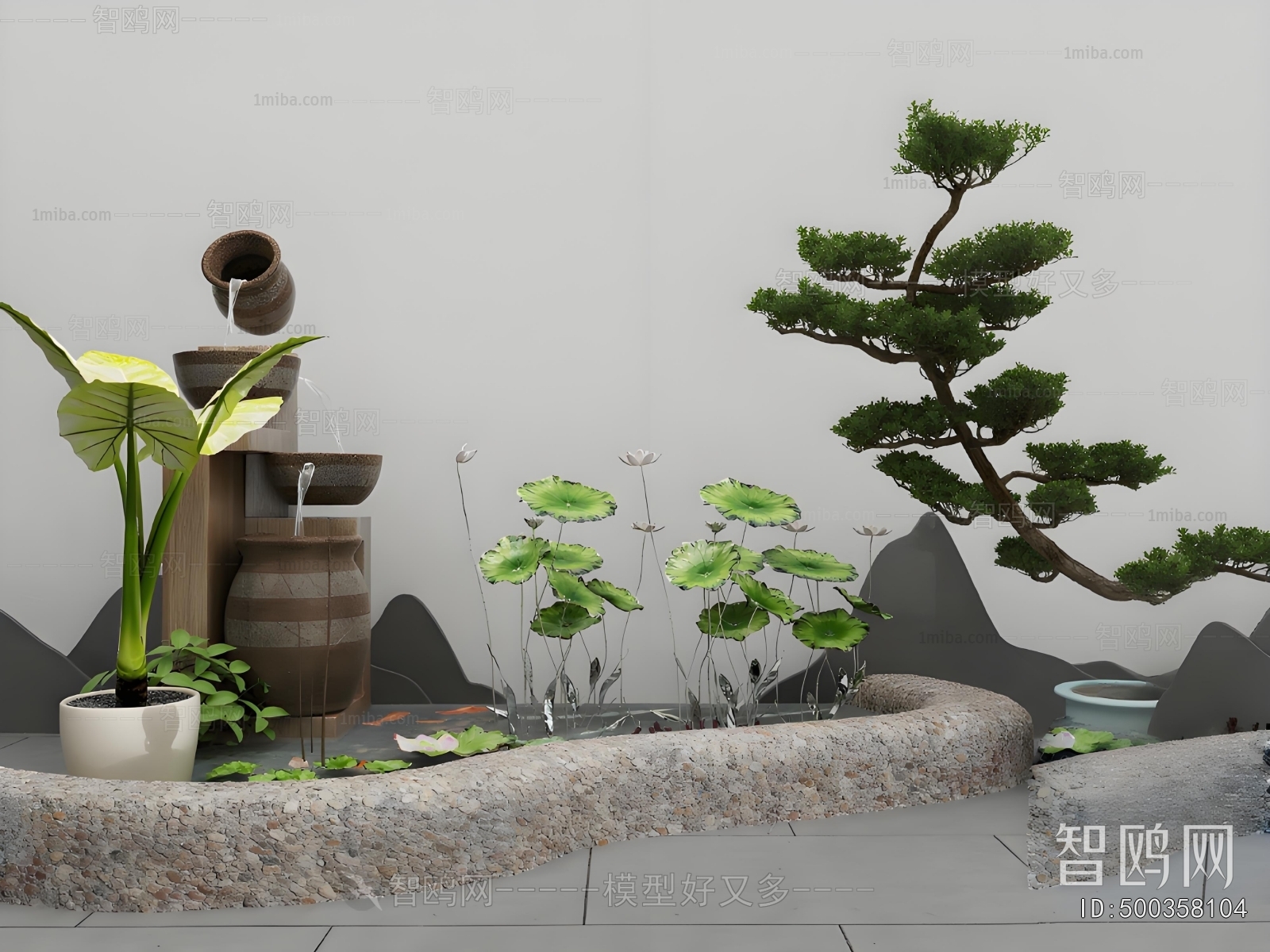 New Chinese Style Rockery Waterscape