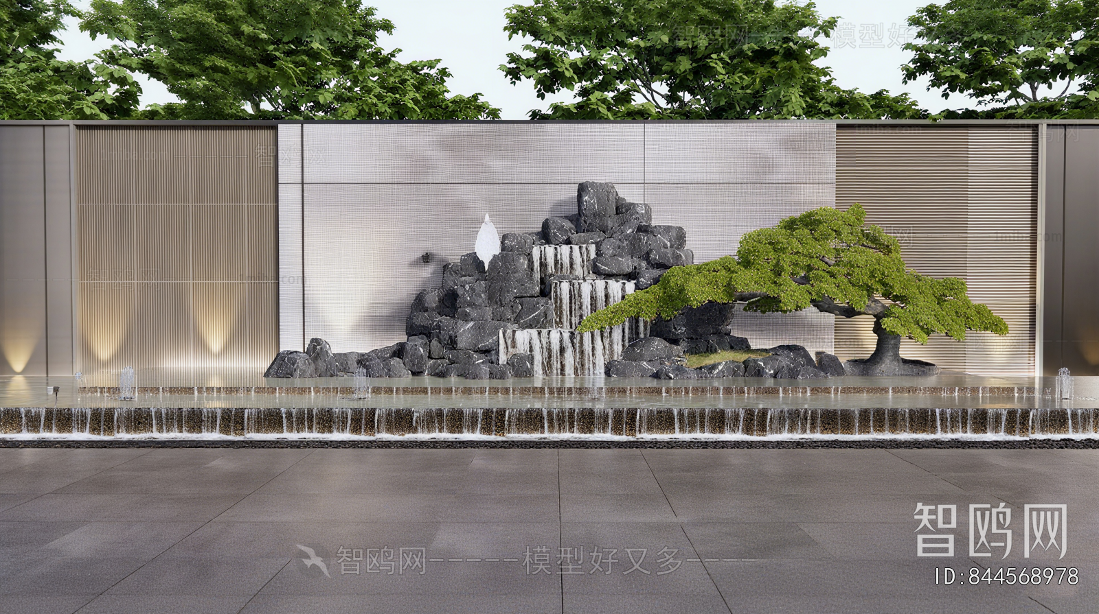 New Chinese Style Rockery Waterscape